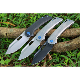 JJ168 M390 Blade Titanium Handle Quick-Open Custom Made Pocket Hunting Folding Knife UD407640